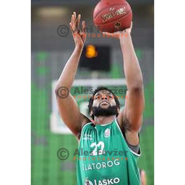 action during Nova KBM league basketball match between Petrol Olimpija and Zlatorog Lasko in Stozice, Ljubljana, Slovenia on February 4, 2019