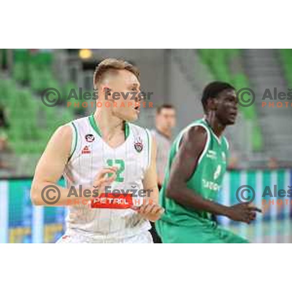 action during Nova KBM league basketball match between Petrol Olimpija and Zlatorog Lasko in Stozice, Ljubljana, Slovenia on February 4, 2019