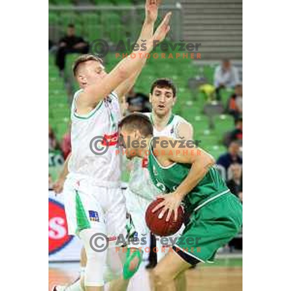 action during Nova KBM league basketball match between Petrol Olimpija and Zlatorog Lasko in Stozice, Ljubljana, Slovenia on February 4, 2019