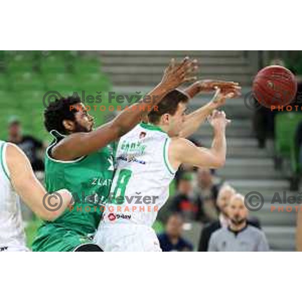 action during Nova KBM league basketball match between Petrol Olimpija and Zlatorog Lasko in Stozice, Ljubljana, Slovenia on February 4, 2019