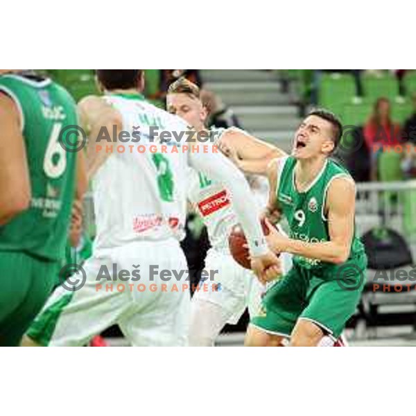 action during Nova KBM league basketball match between Petrol Olimpija and Zlatorog Lasko in Stozice, Ljubljana, Slovenia on February 4, 2019