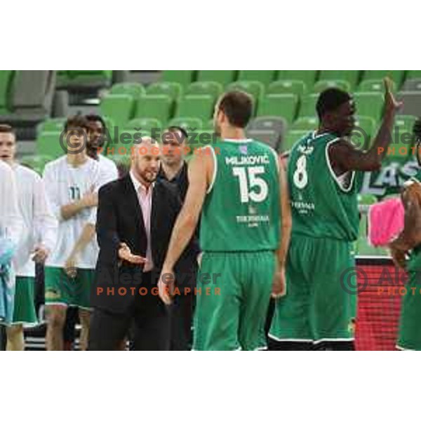 action during Nova KBM league basketball match between Petrol Olimpija and Zlatorog Lasko in Stozice, Ljubljana, Slovenia on February 4, 2019