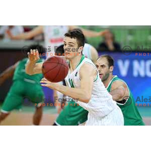 action during Nova KBM league basketball match between Petrol Olimpija and Zlatorog Lasko in Stozice, Ljubljana, Slovenia on February 4, 2019