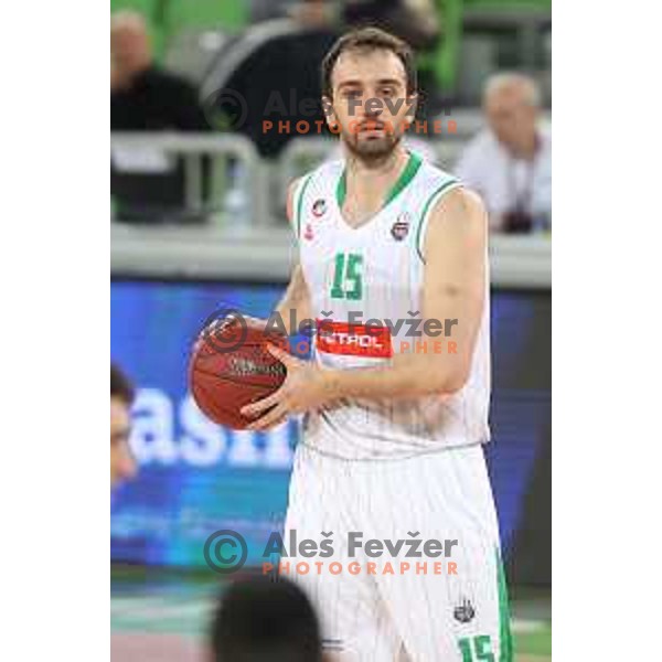 action during Nova KBM league basketball match between Petrol Olimpija and Zlatorog Lasko in Stozice, Ljubljana, Slovenia on February 4, 2019