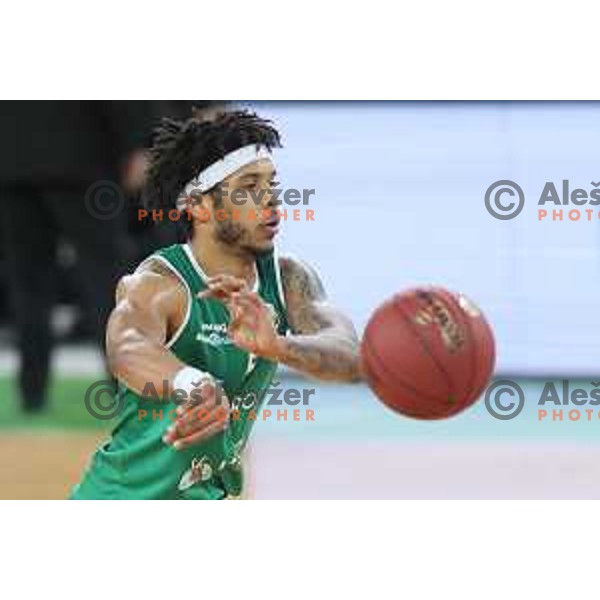 action during Nova KBM league basketball match between Petrol Olimpija and Zlatorog Lasko in Stozice, Ljubljana, Slovenia on February 4, 2019