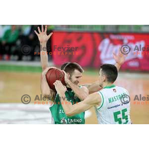 action during Nova KBM league basketball match between Petrol Olimpija and Zlatorog in Stozice, Ljubljana, Slovenia on February 4, 2019