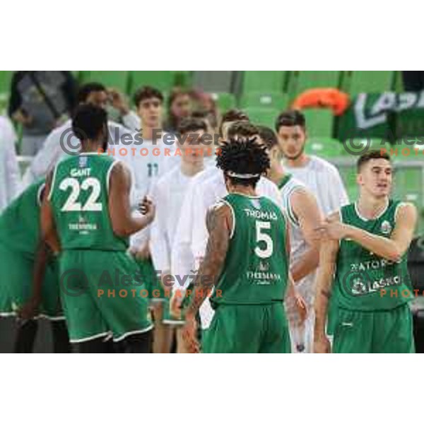 action during Nova KBM league basketball match between Petrol Olimpija and Zlatorog in Stozice, Ljubljana, Slovenia on February 4, 2019