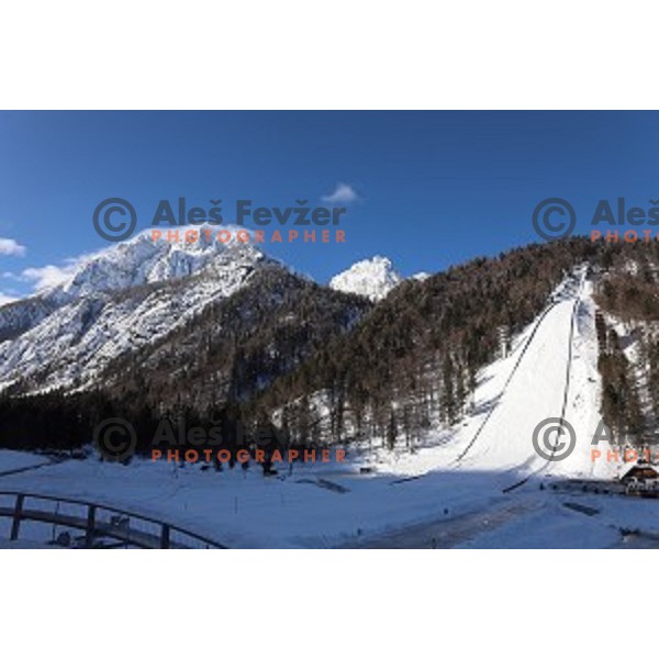 Ski flying and ski jumping hill in Planica, Slovenia on February 5, 2019