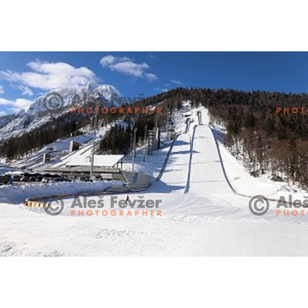 Ski flying and ski jumping hill in Planica, Slovenia on February 5, 2019