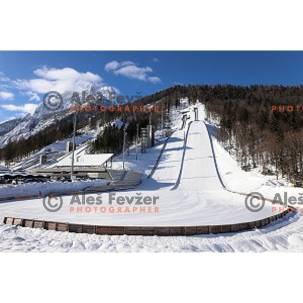 Ski flying and ski jumping hill in Planica, Slovenia on February 5, 2019