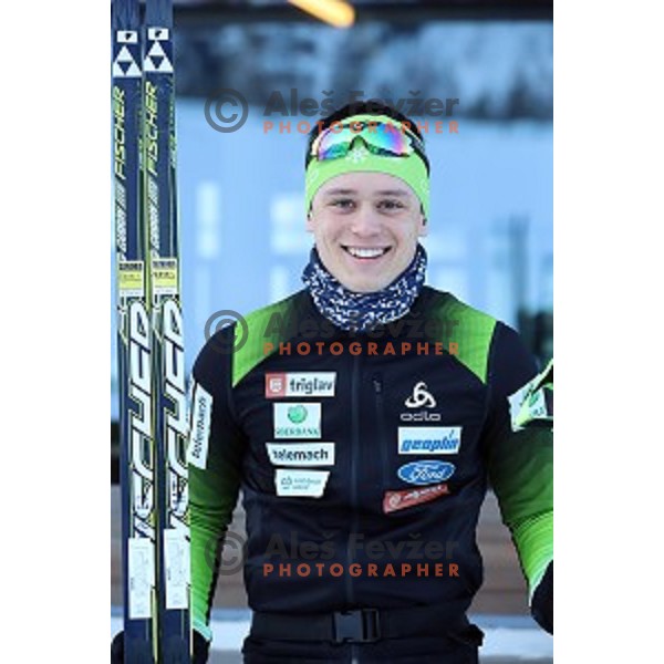 Miha Simenc of Slovenia Cross-country team during practice session in Planica, Slovenia on February 5, 2019