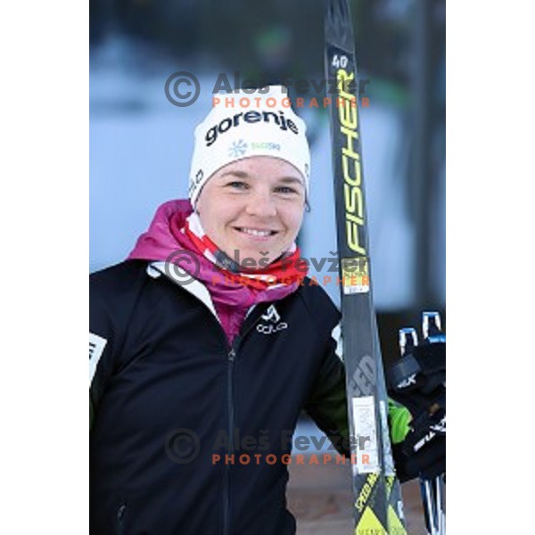 Alenka Cebasek of Slovenia Cross-country team during practice session in Planica, Slovenia on February 5, 2019