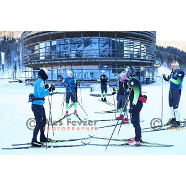 of Slovenia Cross-country team during practice session in Planica, Slovenia on February 5, 2019