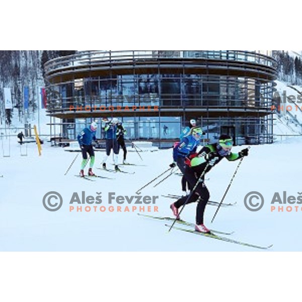 Miha Simenc of Slovenia Cross-country team during practice session in Planica, Slovenia on February 5, 2019