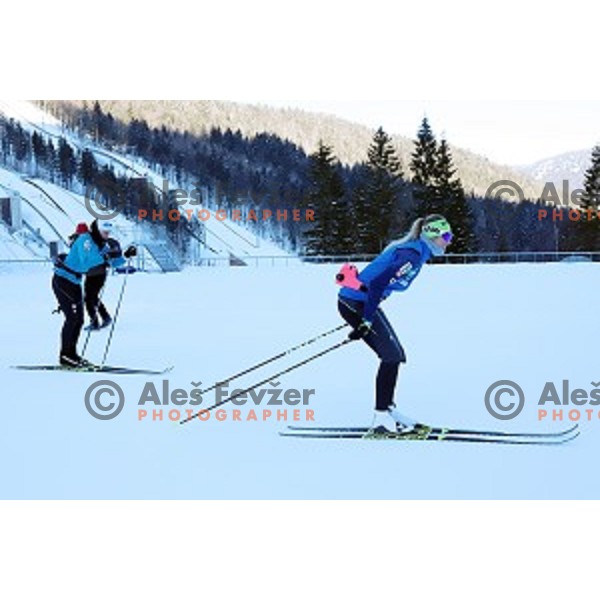 Anamarija Lampic of Slovenia Cross-country team during practice session in Planica, Slovenia on February 5, 2019