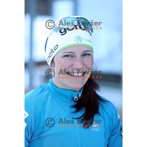 Katja Visnar of Slovenia Cross-country team during practice session in Planica, Slovenia on February 5, 2019