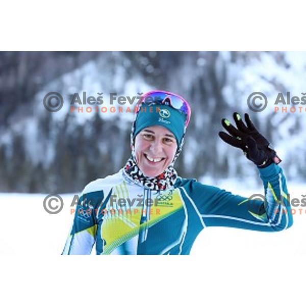 Barbara Jezersek of Australia Cross-country team during practice session in Planica, Slovenia on February 5, 2019