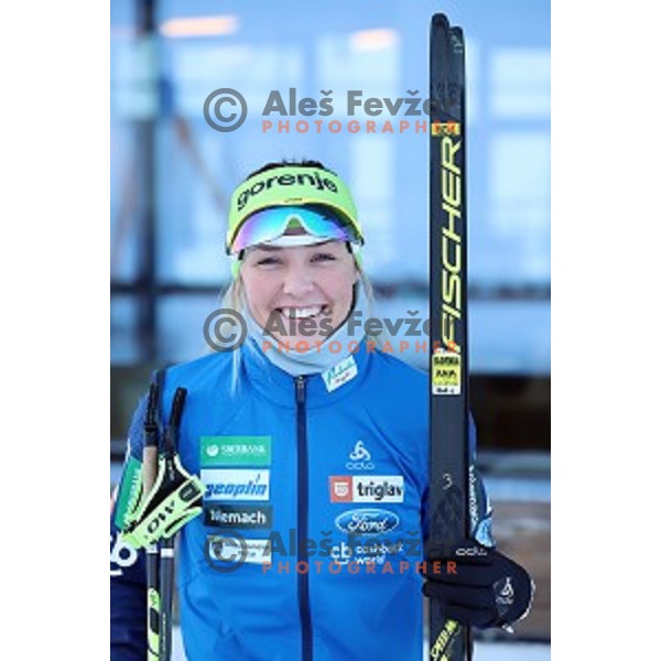 Anamarija Lampic of Slovenia Cross-country team during practice session in Planica, Slovenia on February 5, 2019