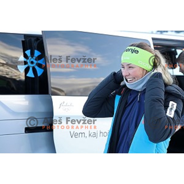 Anamarija Lampic of Slovenia Cross-country team during practice session in Planica, Slovenia on February 5, 2019