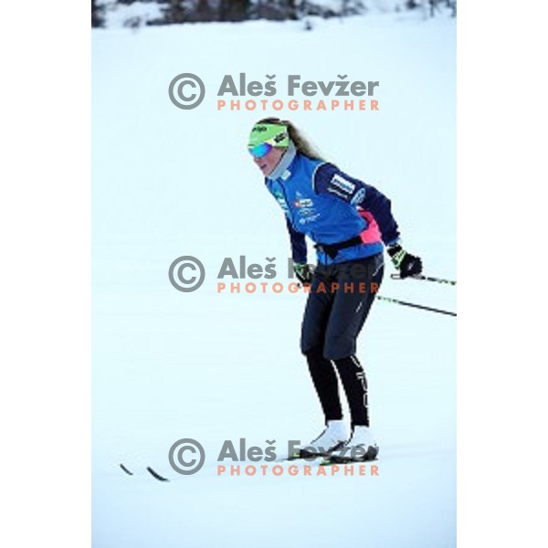 Anamarija Lampic of Slovenia Cross-country team during practice session in Planica, Slovenia on February 5, 2019