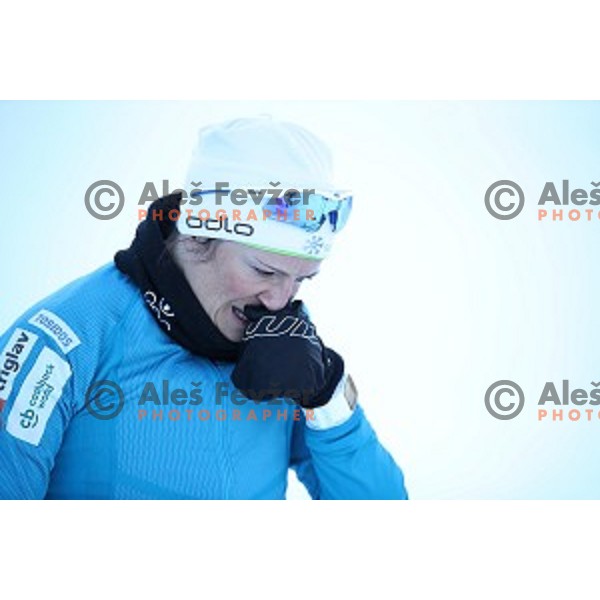 Katja Visnar of Slovenia Cross-country team during practice session in Planica, Slovenia on February 5, 2019