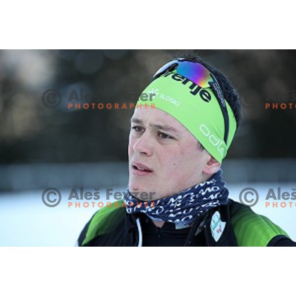 Miha Simenc of Slovenia Cross-country team during practice session in Planica, Slovenia on February 5, 2019