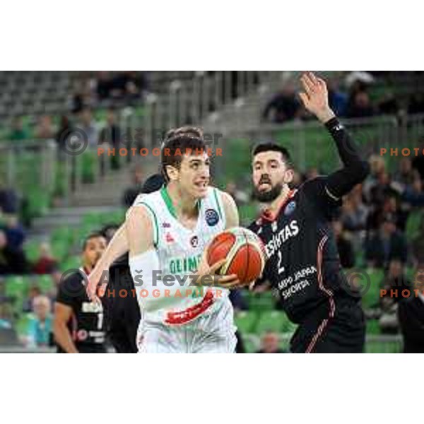 Aleksandar Lazic of Petrol Olimpija in action during FIBA Champions League basketball match between Petrol Olimpija and Besiktas Sompo Japan in Stozice Hall, Ljubljana on February 6, 2019