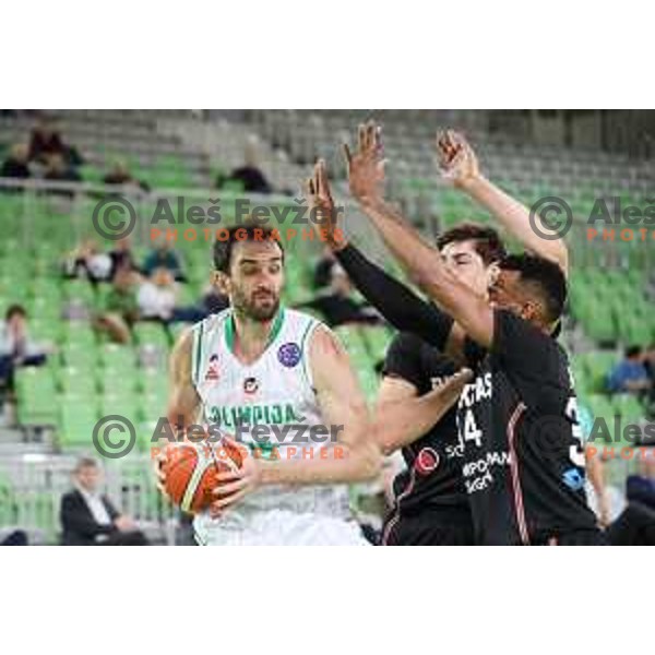 of Petrol Olimpija in action during FIBA Champions League basketball match between Petrol Olimpija and Besiktas Sompo Japan in Stozice Hall, Ljubljana on February 6, 2019