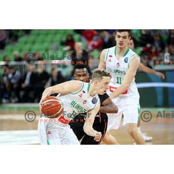 Luka Lapornik of Petrol Olimpija in action during FIBA Champions League basketball match between Petrol Olimpija and Besiktas Sompo Japan in Stozice Hall, Ljubljana on February 6, 2019