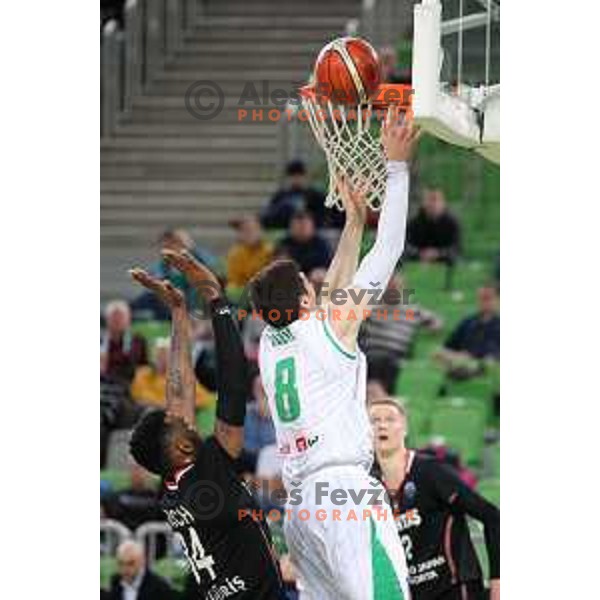 Aleksandar Lazic of Petrol Olimpija in action during FIBA Champions League basketball match between Petrol Olimpija and Besiktas Sompo Japan in Stozice Hall, Ljubljana on February 6, 2019