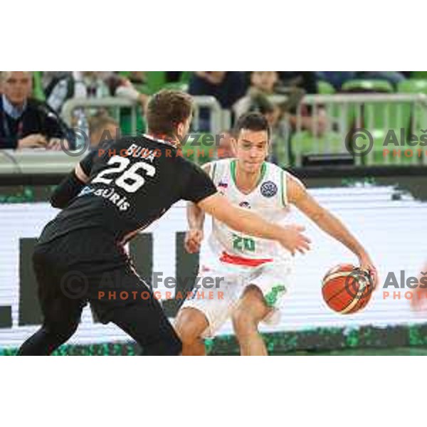 of Petrol Olimpija in action during FIBA Champions League basketball match between Petrol Olimpija and Besiktas Sompo Japan in Stozice Hall, Ljubljana on February 6, 2019