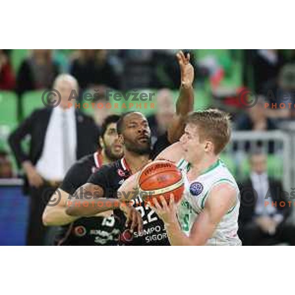 Luka Samanic of Petrol Olimpija in action during FIBA Champions League basketball match between Petrol Olimpija and Besiktas Sompo Japan in Stozice Hall, Ljubljana on February 6, 2019