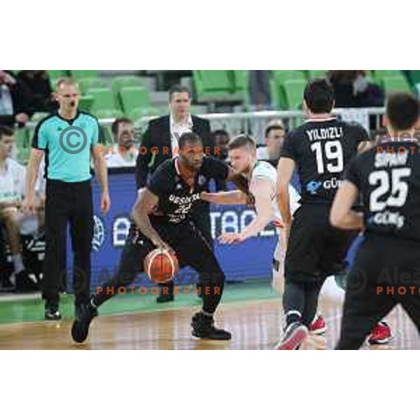 of Petrol Olimpija in action during FIBA Champions League basketball match between Petrol Olimpija and Besiktas Sompo Japan in Stozice Hall, Ljubljana on February 6, 2019