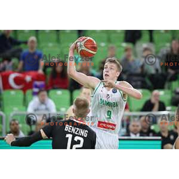 Luka Samanic of Petrol Olimpija in action during FIBA Champions League basketball match between Petrol Olimpija and Besiktas Sompo Japan in Stozice Hall, Ljubljana on February 6, 2019