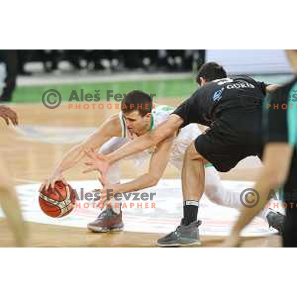 Roko Badzim of Petrol Olimpija in action during FIBA Champions League basketball match between Petrol Olimpija and Besiktas Sompo Japan in Stozice Hall, Ljubljana on February 6, 2019