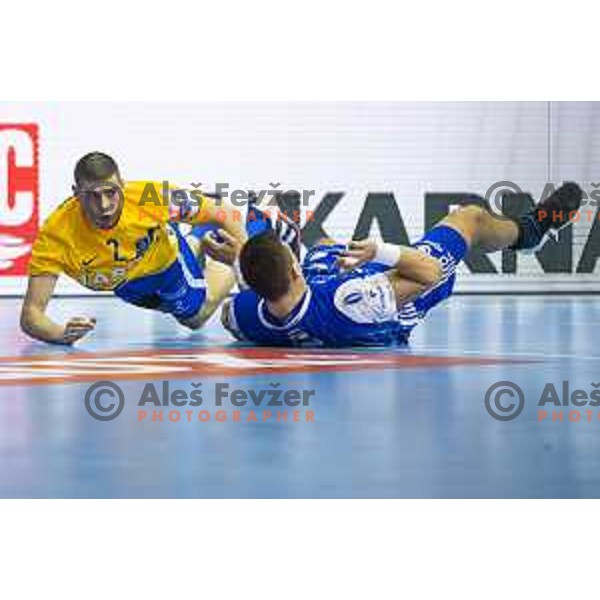 Branko Vujovic in action during handball match between Celje PL and MOL Pick Szeged, Velux EHF Champions League 2018/19, played in Zlatorog Arena, Celje, Slovenia on February 10, 2018