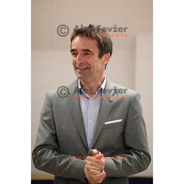 Franci Petek at press conference in Ljubljana, Slovenia on February 11, 2019
