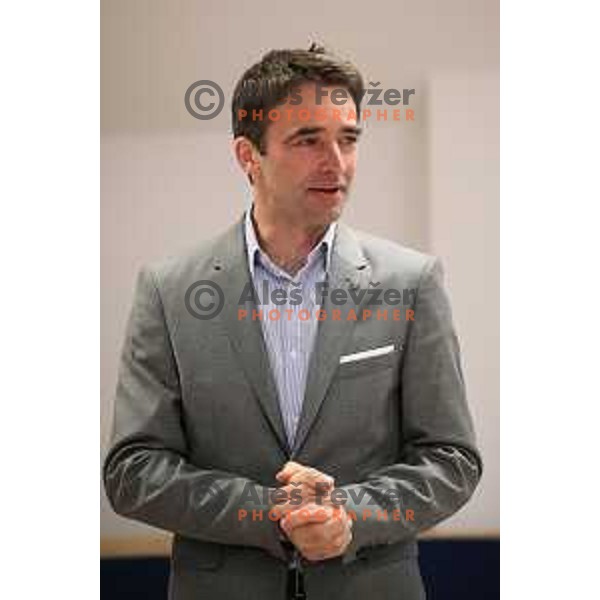 Franci Petek at press conference in Ljubljana, Slovenia on February 11, 2019