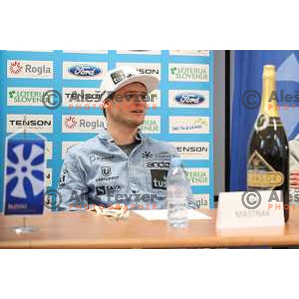 Tim Mastnak after Snowboard World Championships in USA during press conference in Ljubljana, Slovenia on February 11, 2019