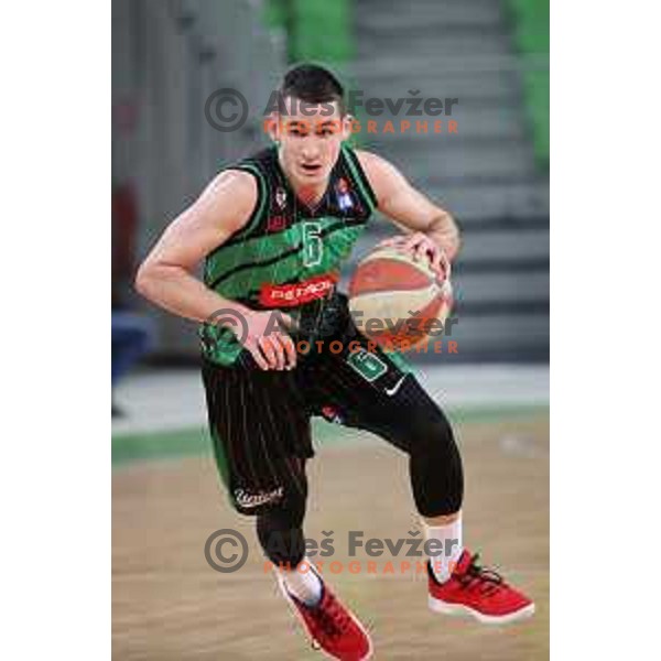 Jan Span of Petrol Olimpija in action during ABA league basketball match between Petrol Olimpija and Igokea in SRC Stozice, Ljubljana on February 11, 2019