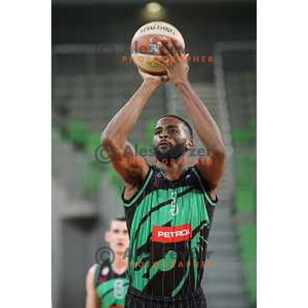 Marvin Jones of Petrol Olimpija in action during ABA league basketball match between Petrol Olimpija and Igokea in SRC Stozice, Ljubljana on February 11, 2019