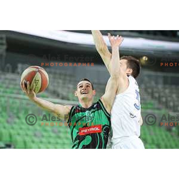 Jan Span of Petrol Olimpija in action during ABA league basketball match between Petrol Olimpija and Igokea in SRC Stozice, Ljubljana on February 11, 2019