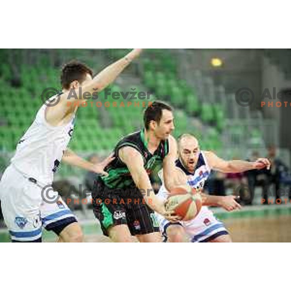 Domen Lorbek of Petrol Olimpija in action during ABA league basketball match between Petrol Olimpija and Igokea in SRC Stozice, Ljubljana on February 11, 2019