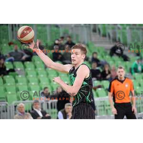 Luka Samanic of Petrol Olimpija in action during ABA league basketball match between Petrol Olimpija and Igokea in SRC Stozice, Ljubljana on February 11, 2019