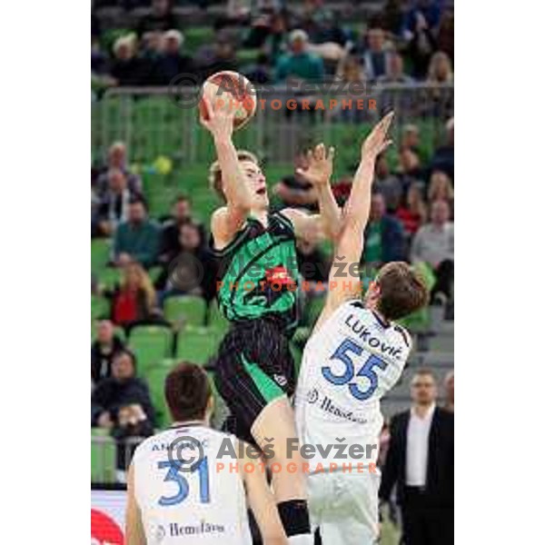 Luka Samanic of Petrol Olimpija in action during ABA league basketball match between Petrol Olimpija and Igokea in SRC Stozice, Ljubljana on February 11, 2019