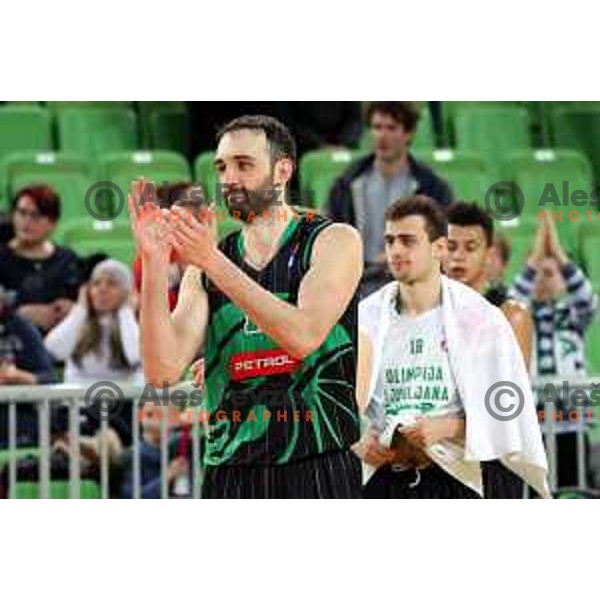 Mirza Begic of Petrol Olimpija in action during ABA league basketball match between Petrol Olimpija and Igokea in SRC Stozice, Ljubljana on February 11, 2019