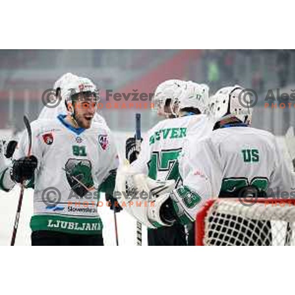 Zan Jezovsek in action during Alps League ice-hockey match between Acroni Jesenice and SZ Olimpija in Podmezakla Hall, Jesenice, Slovenia on February 12, 2019