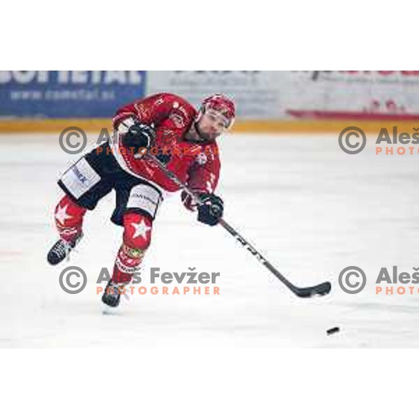 action during Alps League ice-hockey match between Acroni Jesenice and SZ Olimpija in Podmezakla Hall, Jesenice, Slovenia on February 12, 2019