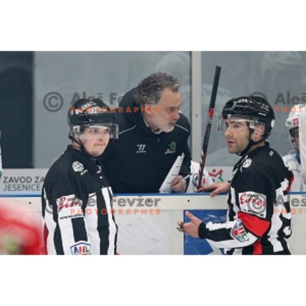 action during Alps League ice-hockey match between Acroni Jesenice and SZ Olimpija in Podmezakla Hall, Jesenice, Slovenia on February 12, 2019