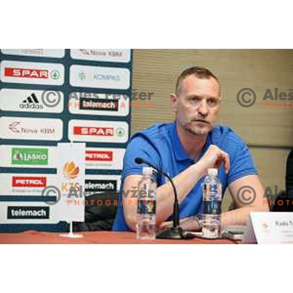 Rado Trifunovic talks KZS press conference before SPAR Cup and Slovenia basketball team in World Cup qualification matches in Ljubljana on Febraury 14, 2019